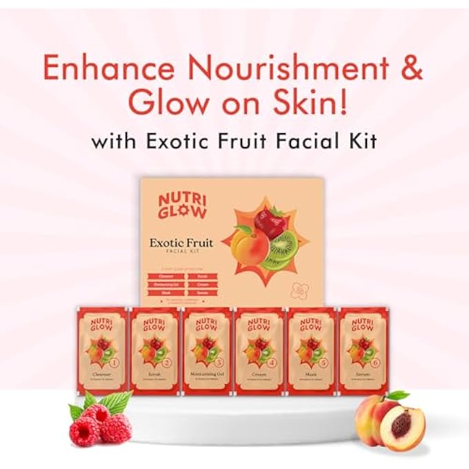 NUTRIGLOW NATURALS EXOTIC FRUIT FACIAL KIT WITH HONEY, VITAMIN E FOR RADIANT GLOW,PACK OF 2 ( 60 GM EACH ) - Image 3